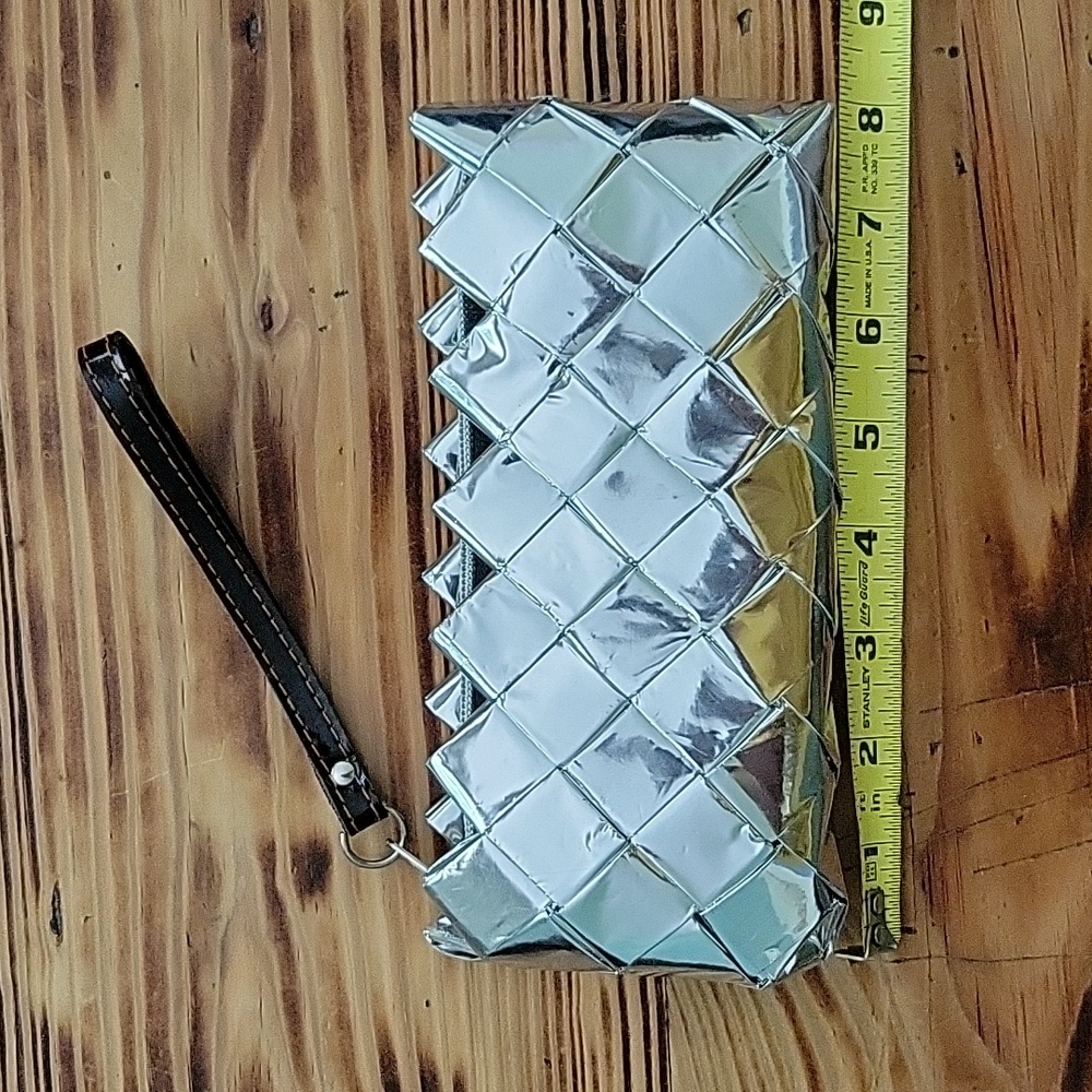 Metallic woven clutch